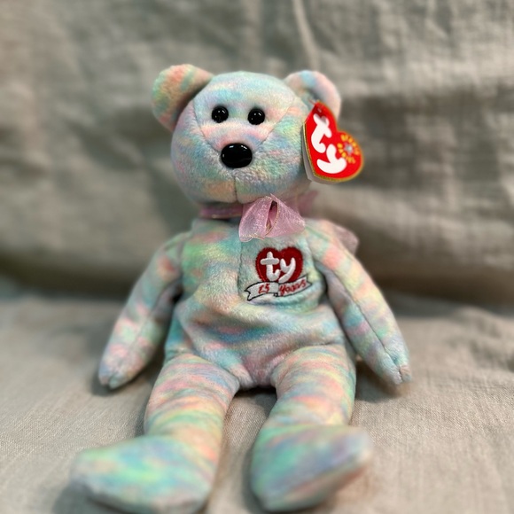2001 4385 Celebrate Retired Teddy Bear Ty 15th Anniversary Beanie Baby - Picture 2 of 2